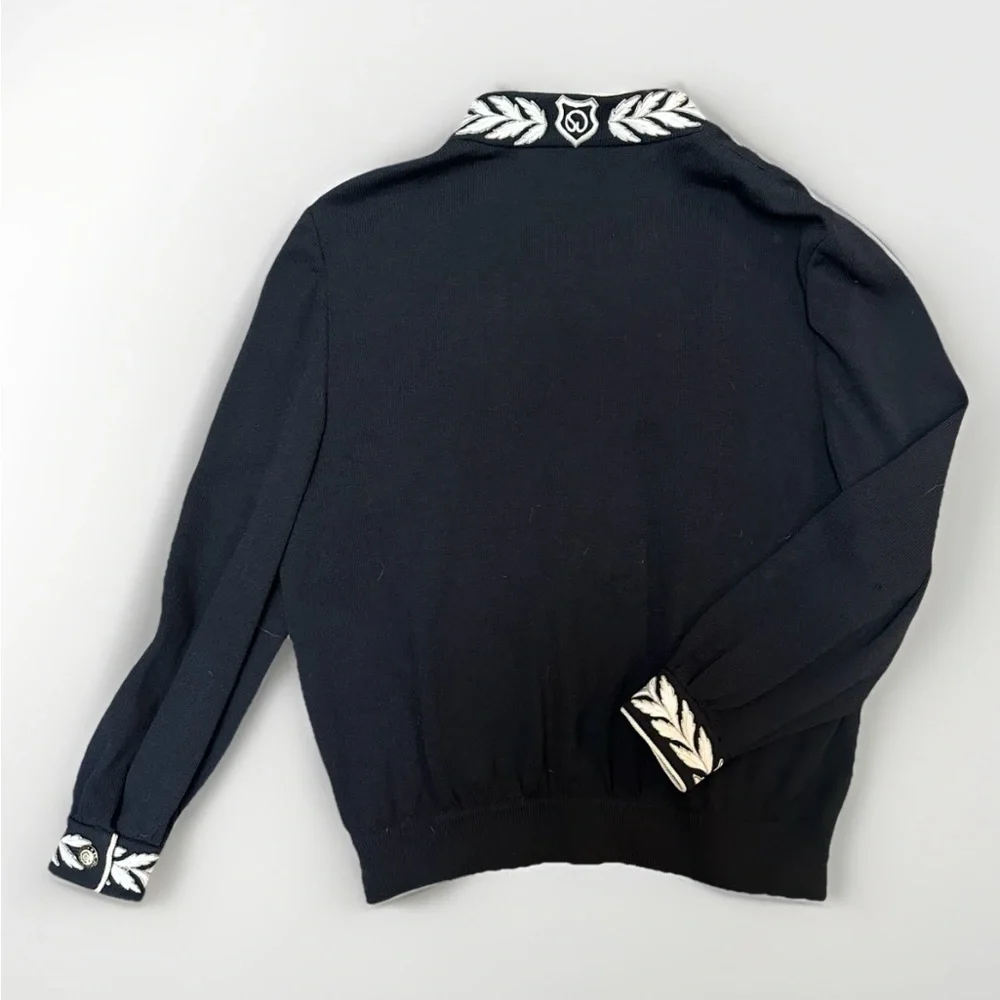 SOLDSt. John Collection by Marie Gray Nautical Zip Cardigan Jacket Embroidery L - Picture 2 of 8
